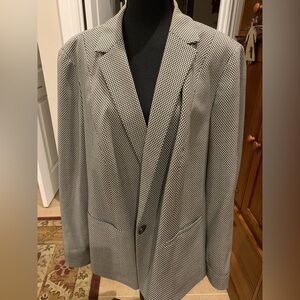 Talbots Black and White Houndstooth Blazer